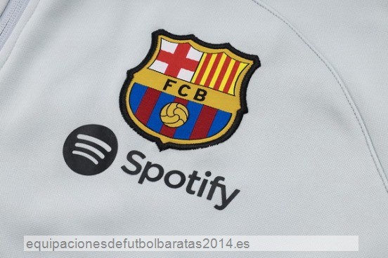 Nuevo Conjunto Completo Chaqueta Con Capucha Barcelona 23/24 Gris Claro Baratas